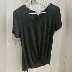 Gray front knot top- size M